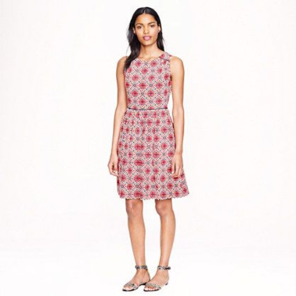 VGUC J.Crew California Poppy Print Silk Dress Size 0